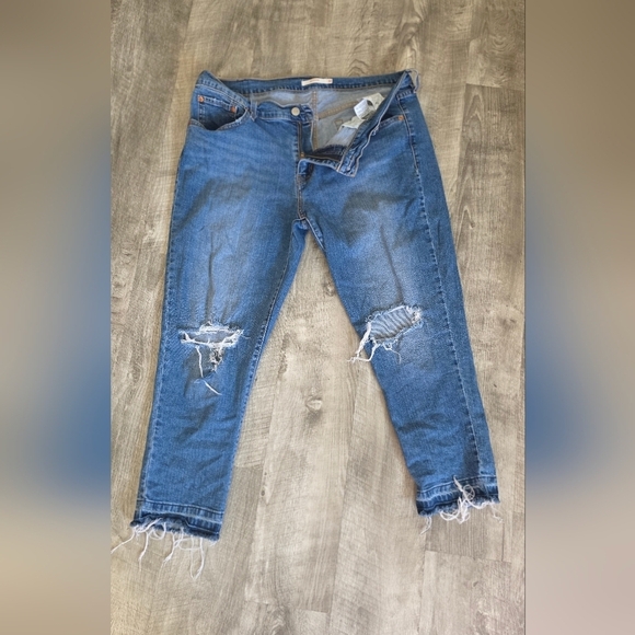 Levi's Denim - Levi's Blue Distressed Women Boyfriend Jeans